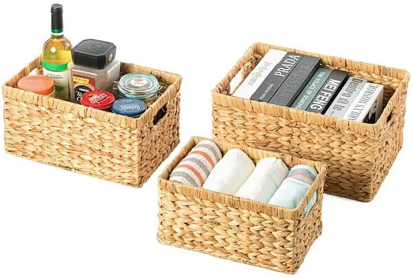 Vintiquewise 15-in W x 7.9-in H x 11-in D Brown Wicker Stackable Basket