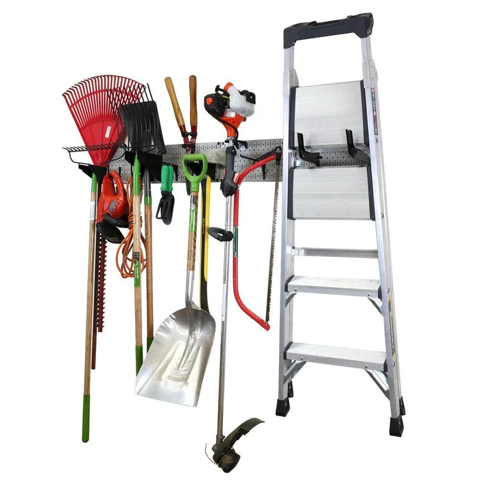 Wall Control GWS-0864-GB 8 in. H x 64 in. W Garage Tool Storage Lawn and Garden Tool Organization Rack