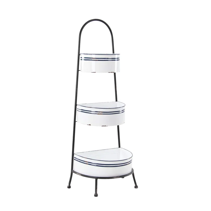 White Iron Farmhouse Display Shelving Unit