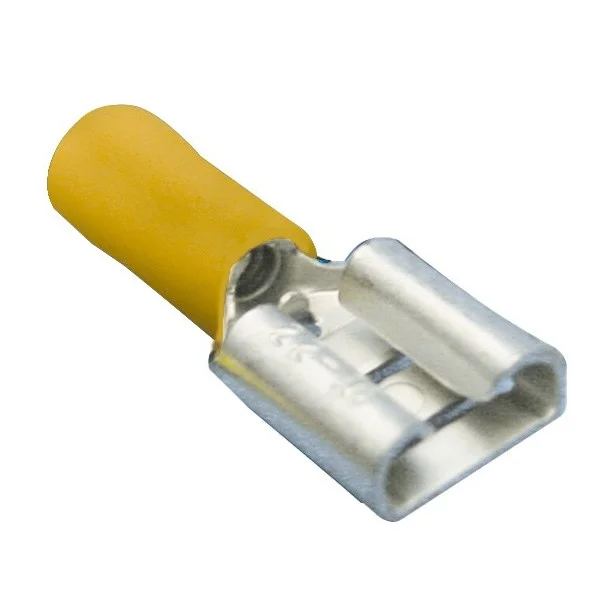 Wiring Connectors – Yellow – Female Slide-On 375 – Pack of 50