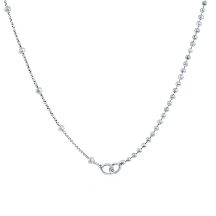 Women’s Chain – Half Beaded and Box with Beads, 18 Inch | Q-5752-18