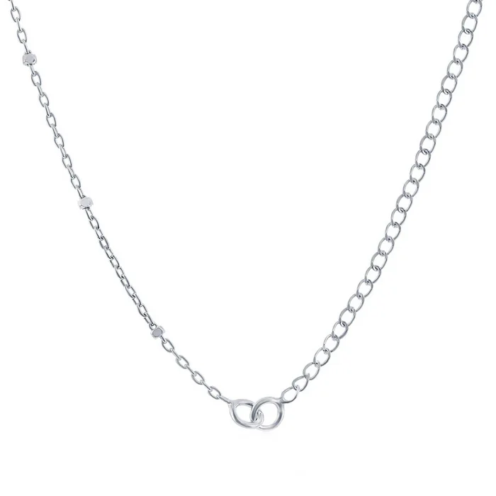 Women’s Chain – Silver Half Curb and Square Beads, 20 Inch | Q-5750-20