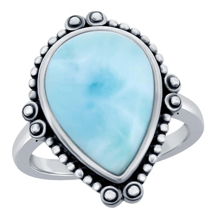 Women’s Ring – Pear-Shaped Designed Oxidized, Size 7 | W-2678-7