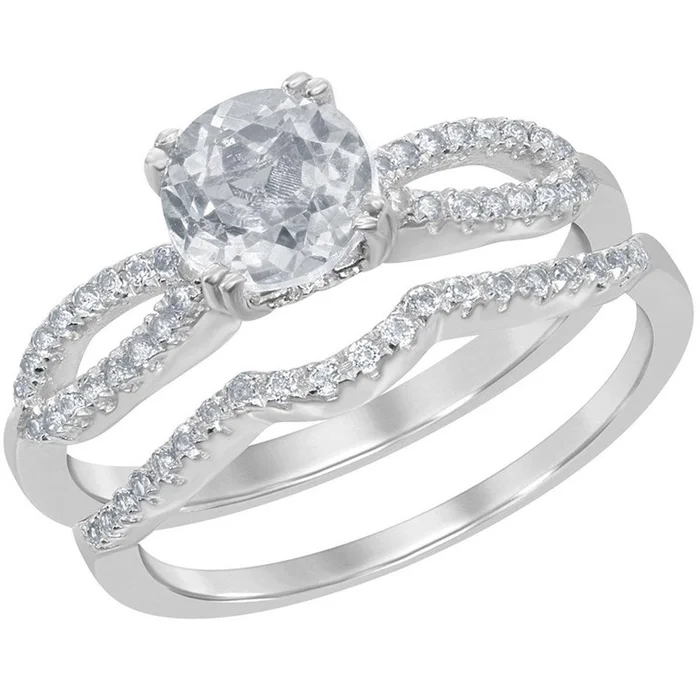 Women’s Ring – Wedding and Engagment White Topaz, Size 7 | BLW-1747-7