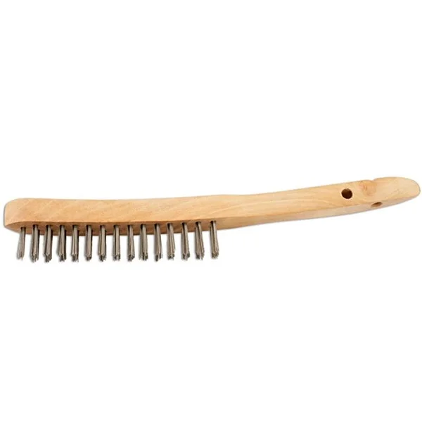 Wooden Handle Wire Scratch Brush – 2 Row – Pack Of 4