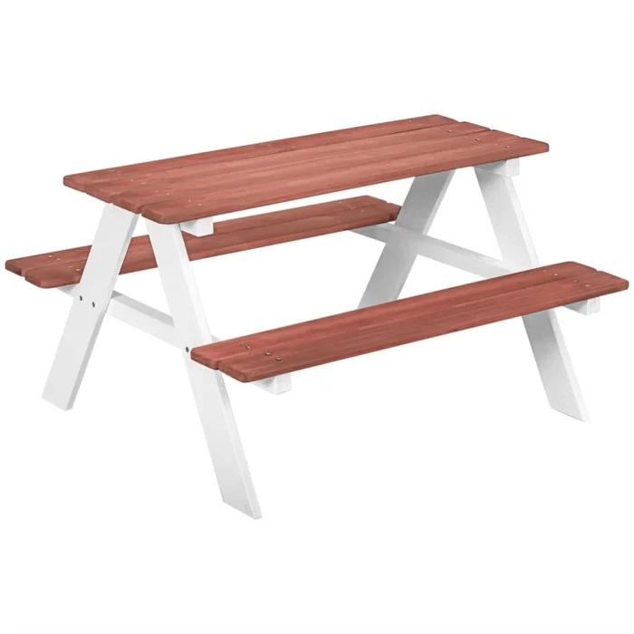 Wooden outdoor children’s picnic table – Brown 90630593