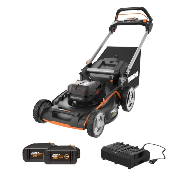 WORX Nitro Power Share Dual Blade 40-volt 21-in Cordless Self-propelled Lawn Mower 5 Ah (2-Batteries and Charger Included)