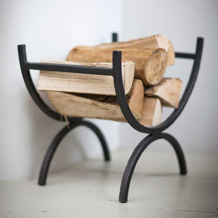Wrought Iron Saddle Indoor Log Holder