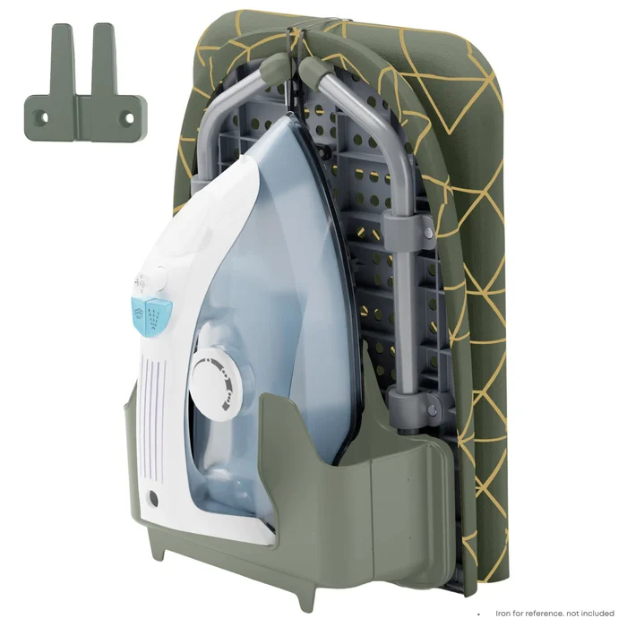 XABITAT Table Top Ironing Board with Wall Mount, D-Crease, Portable Space Saving Mini Laundry Room Iron Board, Green