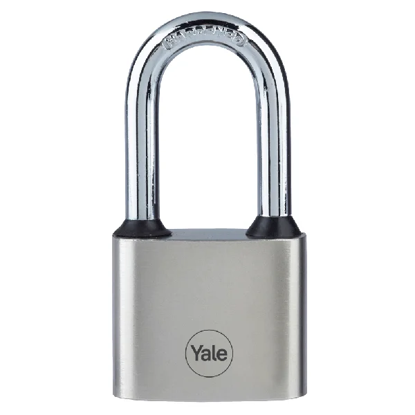 YALE Y112 Series Disc Tumbler Long Shackle Cast Iron Padlock 40mm Body With 38mm Long Shackle – Silver