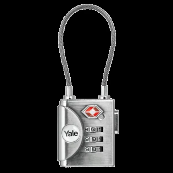 YALE YTP3 TSA Soft Shackle Combination Padlock – Silver