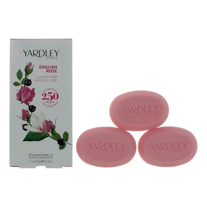 Yardley English Rose by Yardley of London, 3 x 3.5 oz Luxury Soap for Women