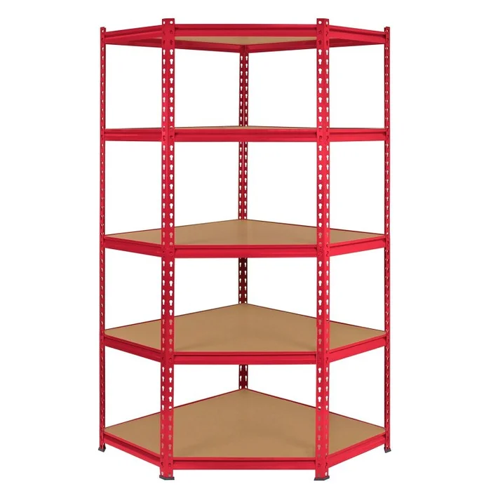 Z-Rax Corner Racking Garage Shelving / 90cm x 183cm x 45cm Storage Racking Unit / 5 Shelves MDF & Steel / 1325kg capacity / 265kg per shelf